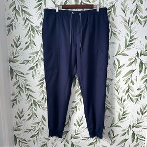 Beyond Scrubs Womens Jogger Scrubs Pants. Navy Blue. Large Tall.